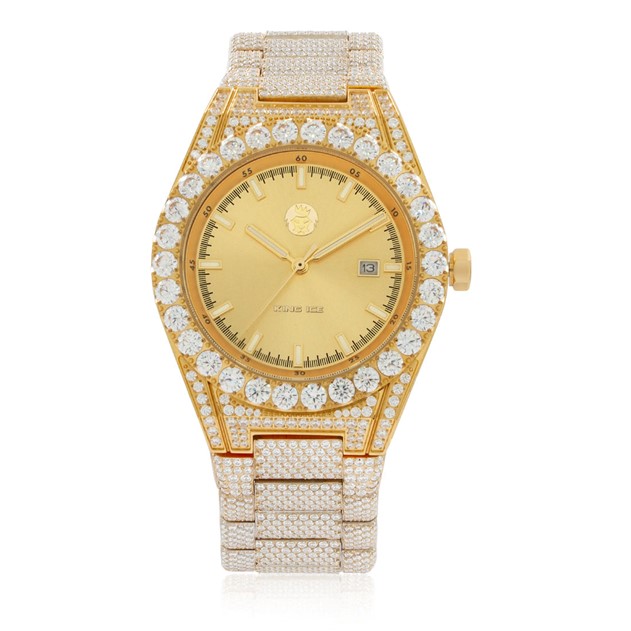 Drakesboutique - King Ice 14k Gold Plated Arctic III Watch WAX15002 