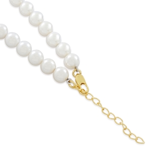 King Ice 14k Gold Plated Cannabis Leaf Pearl Necklace NKX14391