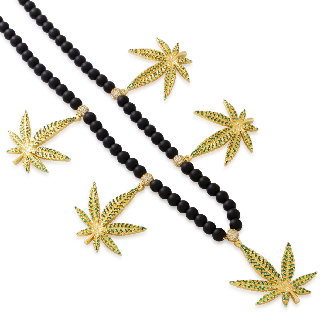King Ice 14k Gold Plated Grandmaster Cannabis Leaf Necklace NKX14398