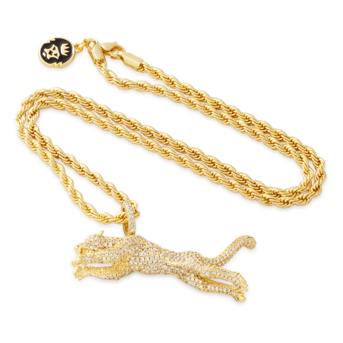 King Ice 14k Gold Plated Jaguar Necklace NKX14400
