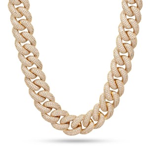 King Ice 14k Gold Plated 20mm Iced Miami Cuban Chain CHX14103 26"