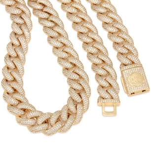 King Ice 14k Gold Plated 20mm Iced Miami Cuban Chain CHX14103 26"