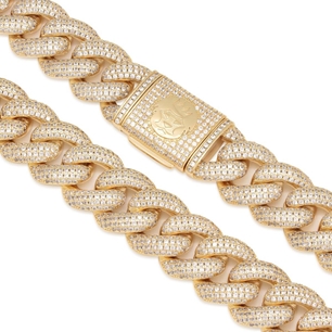 King Ice 14k Gold Plated 20mm Iced Miami Cuban Chain CHX14103 24"