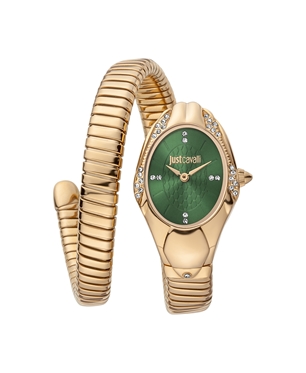 Just Cavalli Signature Snake Watch Rose Gold Green JC1L183M0035