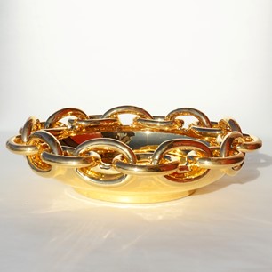 Ceramica Gold Bowl with Golden Chain