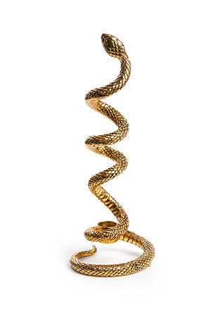 Roberto Cavalli Python 24k Gold Plated Twisted Candleholder RCHMPYG10S1