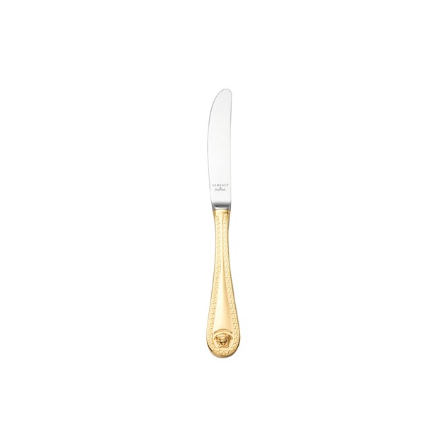 Drakesboutique Versace Medusa Vergoldet 24k Gold Plated Dinner Knife / 1 Piece