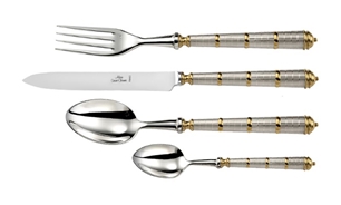Alain Saint-Joanis Pylone Silver & 24k Gold Plated Cutlery Set 24pcs