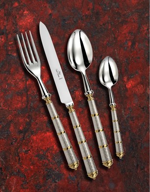 Alain Saint-Joanis Pylone Silver & 24k Gold Plated Cutlery Set 179pcs