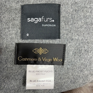 SAGA Furs Blue Frost Fox Pillow Wool Cashmere Lining 60 x 30 cm