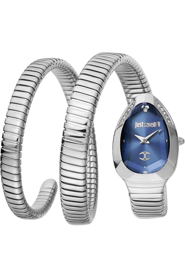 Just Cavalli Signature Snake Watch Silver/Blue JC1L209M0025