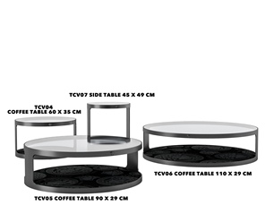 Versace Medallion Side Table TCV07 Satin Grey Marquina Marble La Greca Black 45x49 cm