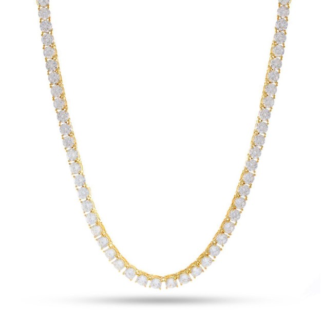 King Ice 14k Gold Plated Tennis Chain 3mm 20" CHX02953