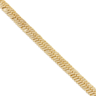 King Ice 14k Gold Plated Herringbone Chain 12mm 18" CHX14229