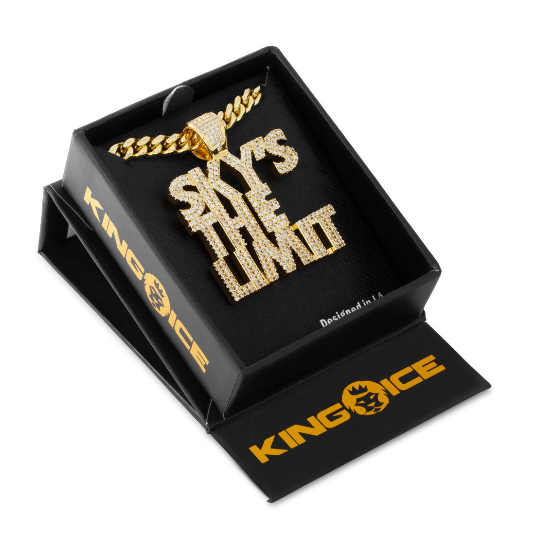 King Ice 14k Gold Plated Sky's the Limit Necklace NKX14393