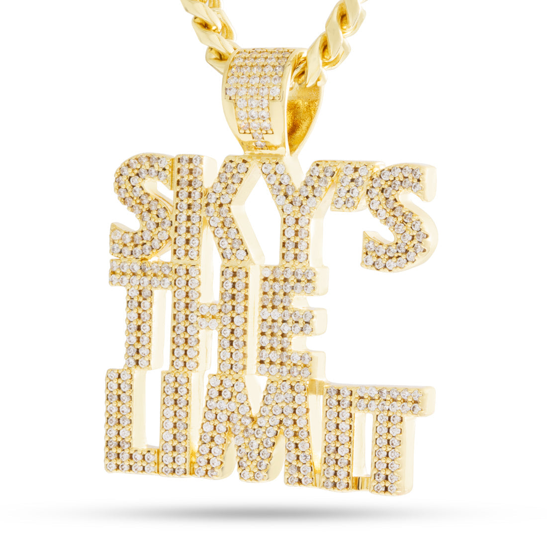 King Ice 14k Gold Plated Sky's the Limit Necklace NKX14393