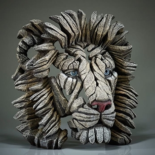 Edge Sculpture Lion Bust White