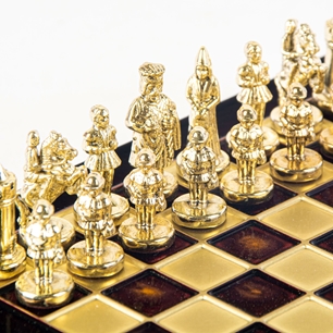Byzantine Metal Chess Set 20x20cm Red