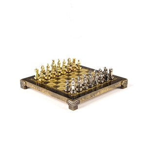 Byzantine Metal Chess Set 20x20cm Brown