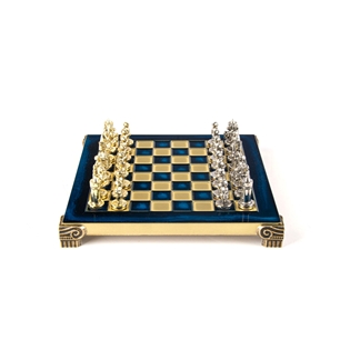 Byzantine Metal Chess Set 20x20cm Blue