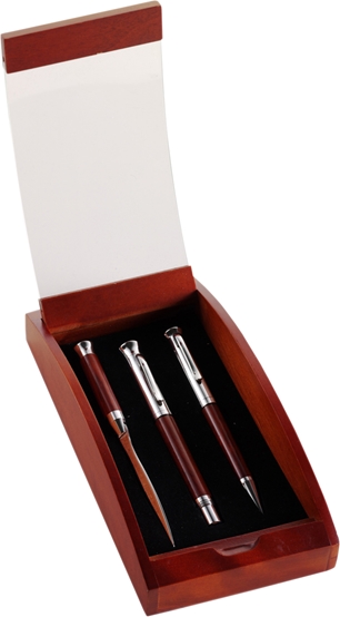 Par Prestige Rosewood Ballpen, Fountain pen & Letter Opener Set