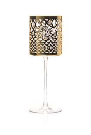 Roberto Cavalli Marrakech Gold Wine Glass/Goblet 2 Pieces RCHCMA0011S2