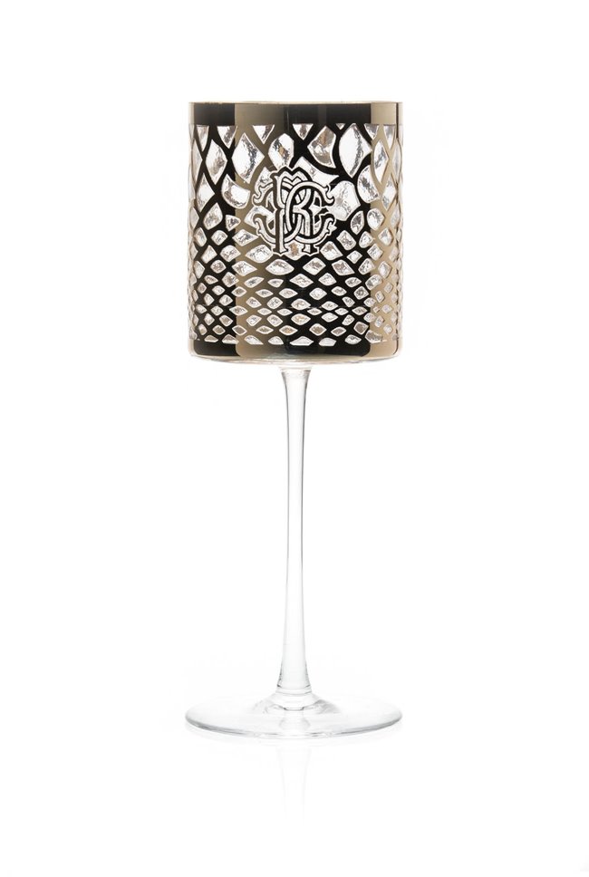 Roberto Cavalli Marrakech Platin Wine Glass/Goblet 2 Pieces RCHCMAP011S2