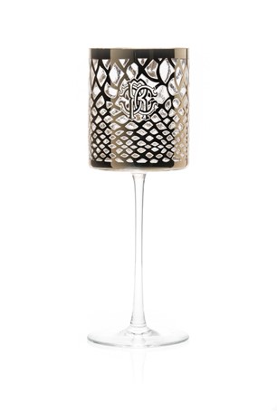 Roberto Cavalli Marrakech Platin Wine Glass/Goblet 2 Pieces RCHCMAP011S2