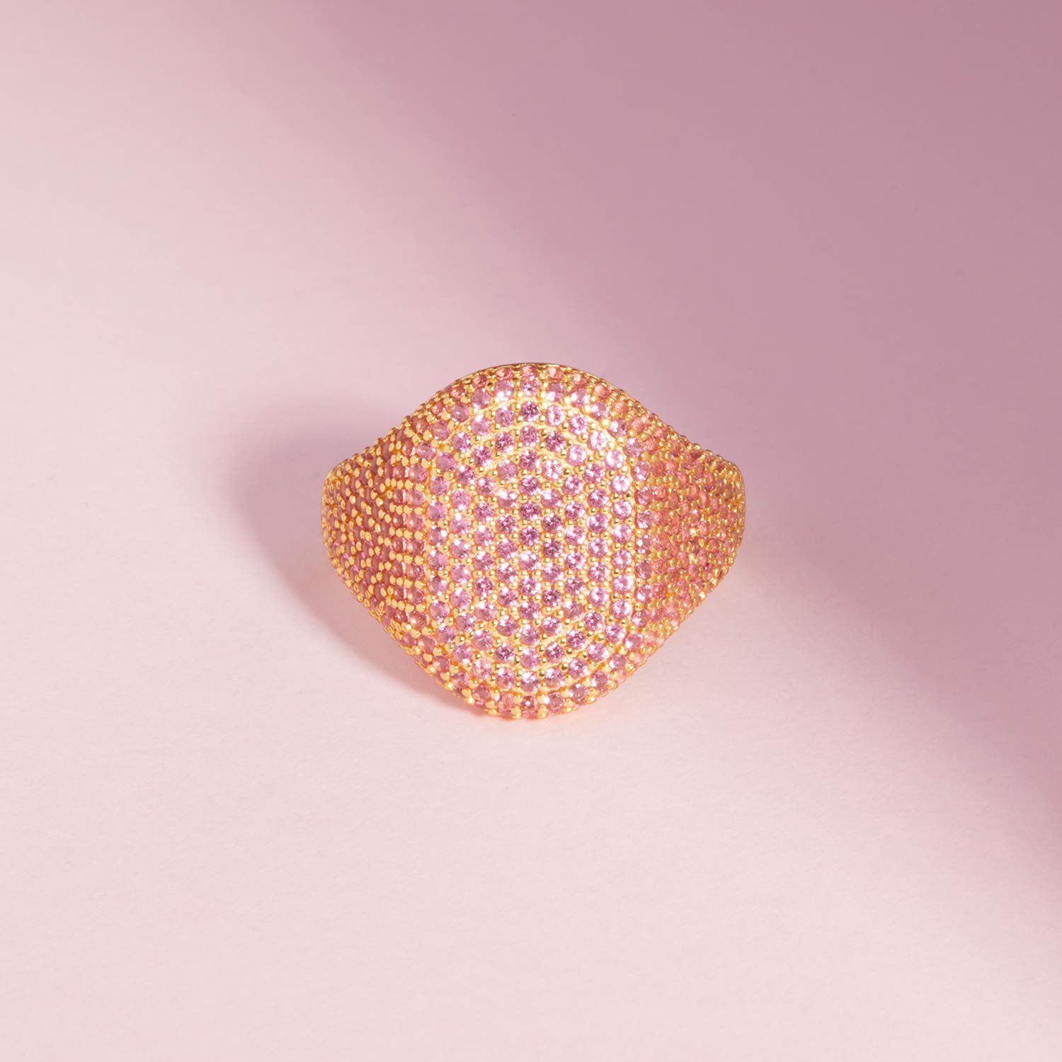 Capizzi Pink/18k Gold Plated Ring R42240-PKCZ-YG