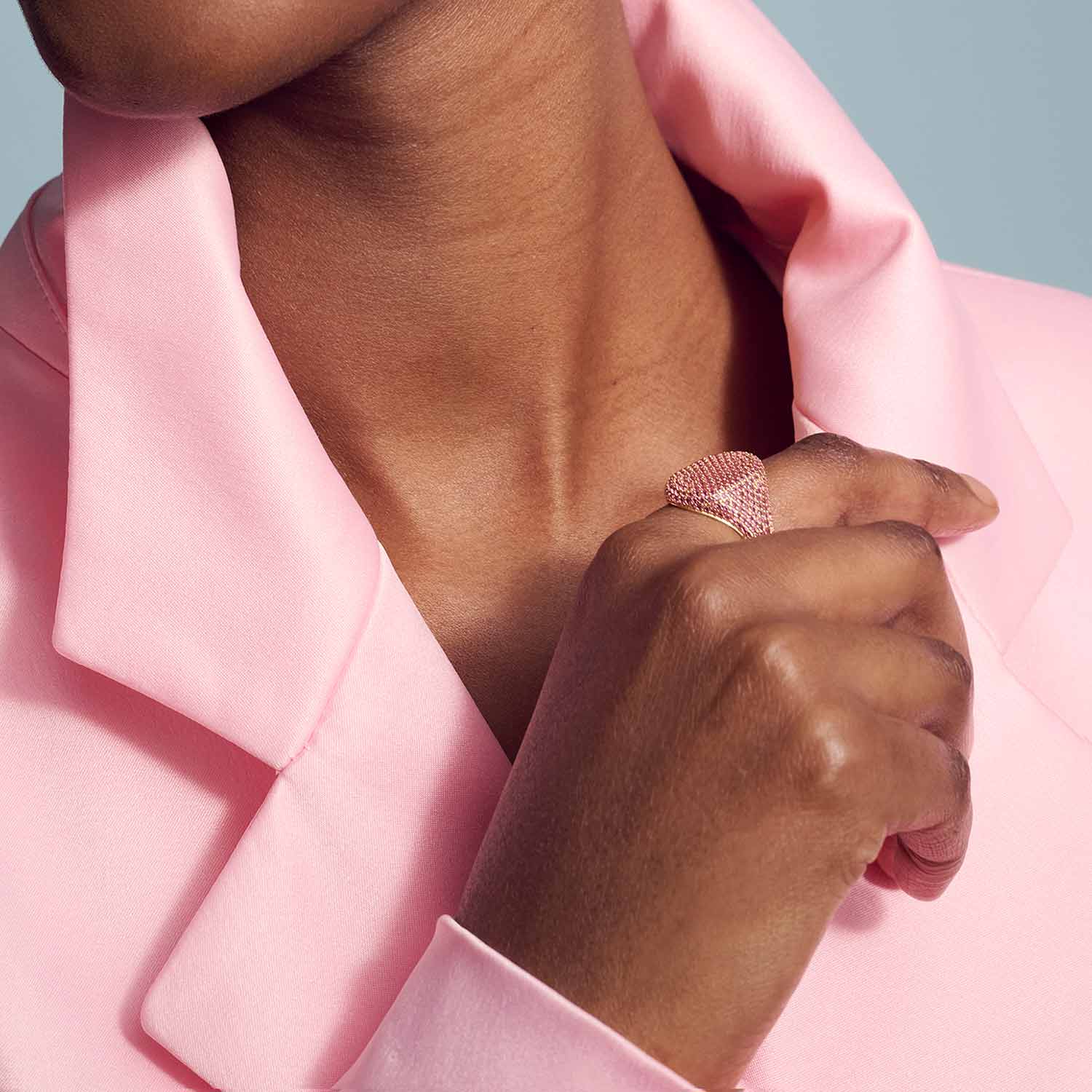 Capizzi Pink/18k Gold Plated Ring R42240-PKCZ-YG