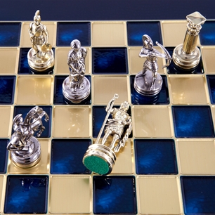 Archers Metal Chess Set 28x28cm Blue