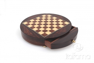 Italfama Round Glossy Rosewood Chess Set 39B + 338WLP
