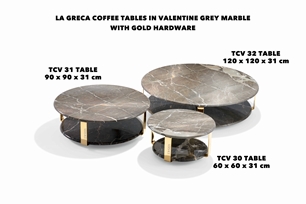 Versace La Greca Coffee Table TCV31 Valentine Grey Marble 90x90x31 cm