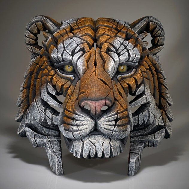 Edge Sculpture Tiger Bust Brown