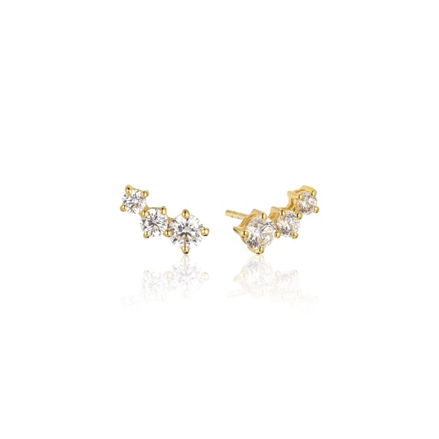 Belluno White/14k Gold Plated Earrings E42107-CZ-SG