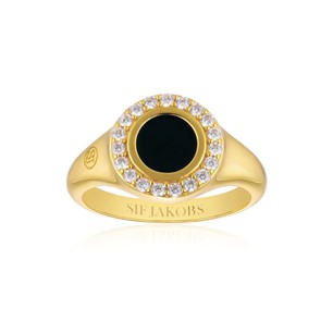 Follina Nero Piccolo 18k Gold Plated Ring R11577-BECZ-YG