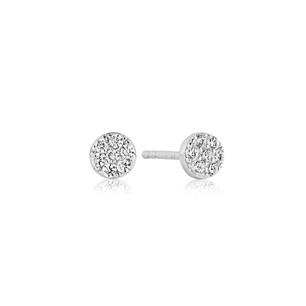 Cecina Round Earrings White/Solid Silver Earrings E2773-CZ