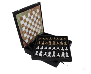 Italfama Chess Set 1004 Onyx Green Marble 30cm