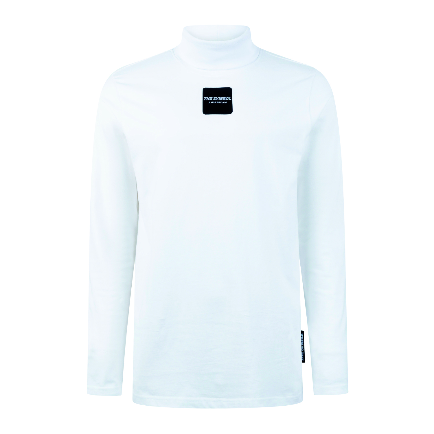 THE SYMBOL Outside Label Logo Turtleneck White
