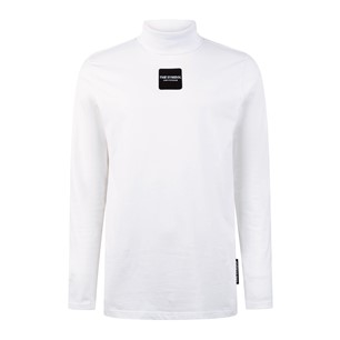 THE SYMBOL Outside Label Logo Turtleneck White