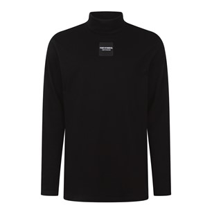 THE SYMBOL Outside Label Logo Turtleneck Black