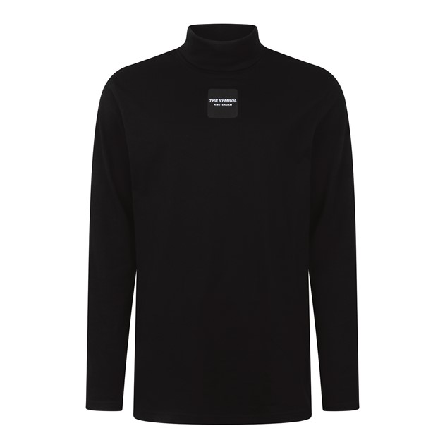 THE SYMBOL Outside Label Logo Turtleneck Black