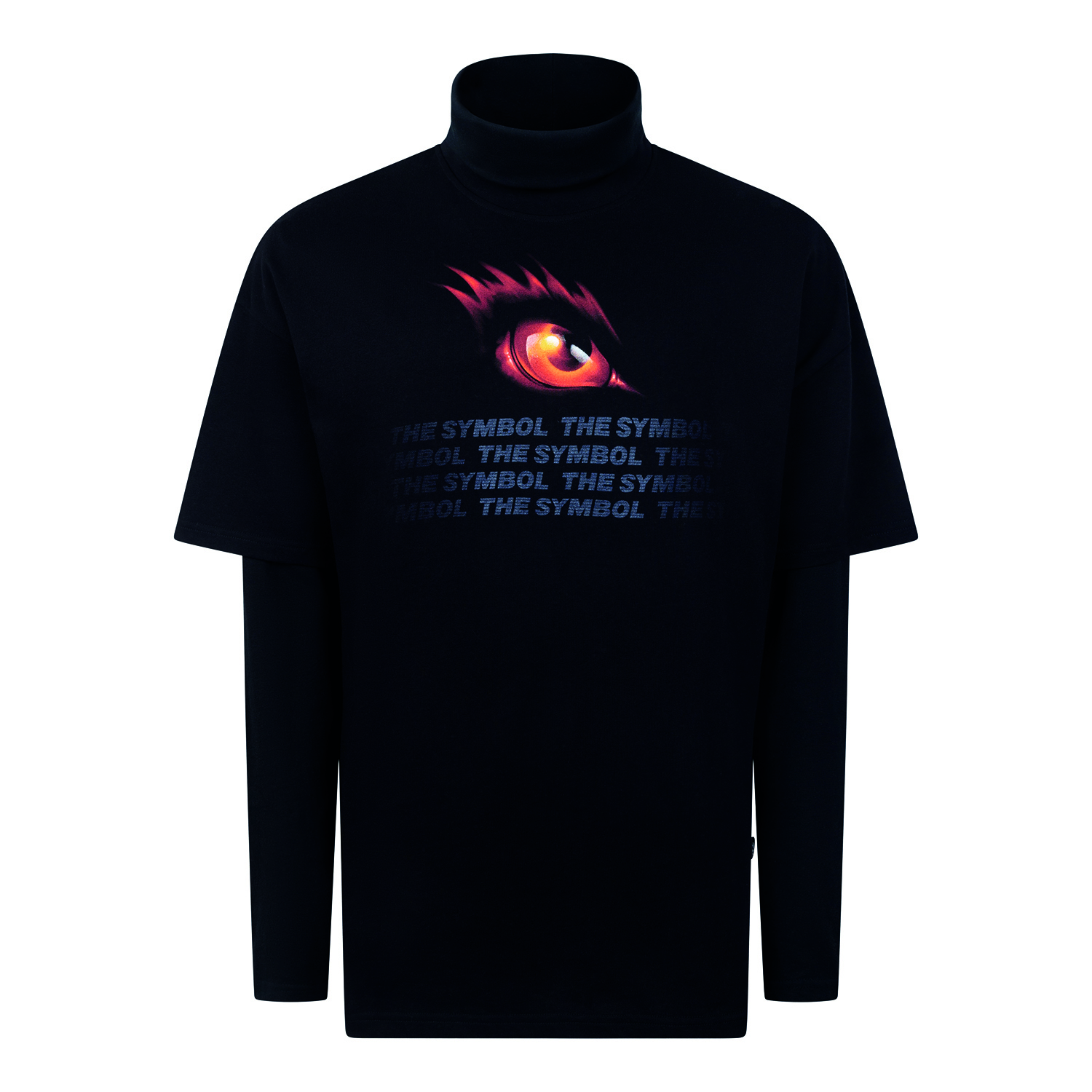 THE SYMBOL Outside Label Logo Turtleneck Black