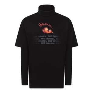 THE SYMBOL Fantasy Eye UV Blacklight Oversized T Shirt Black