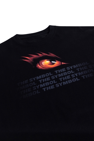 THE SYMBOL Fantasy Eye UV Blacklight Oversized T Shirt Black