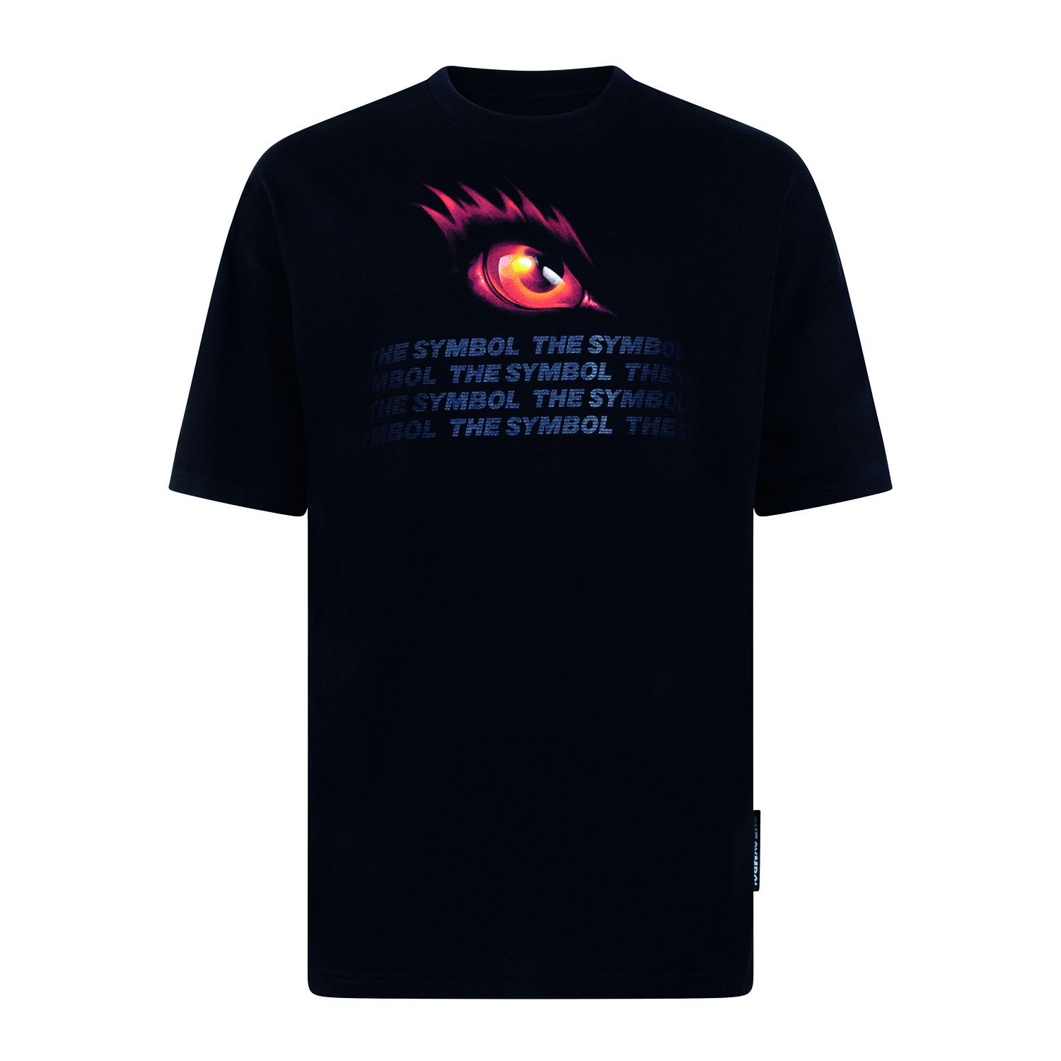 THE SYMBOL Fantasy Eye UV Blacklight Oversized T Shirt Black