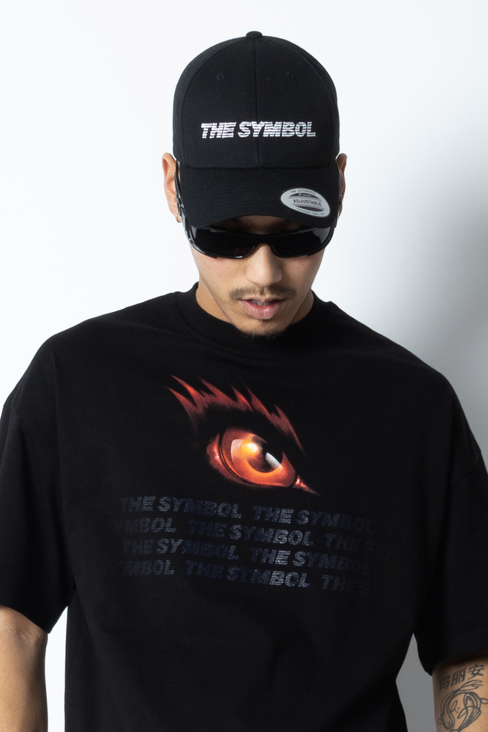 THE SYMBOL Logo Embroidery Baseball Cap Black