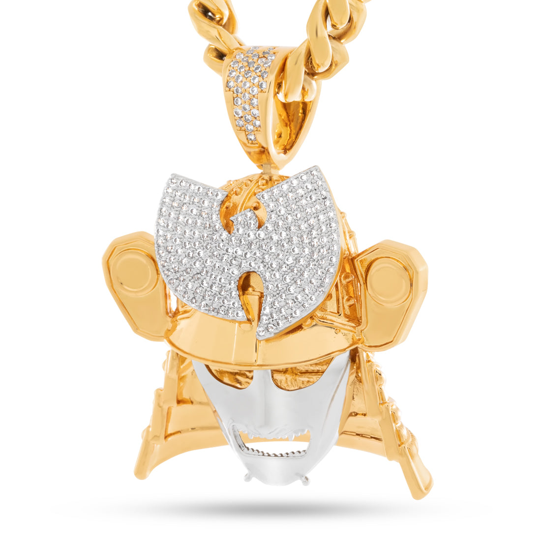 King Ice 14k + White Gold Plated Wu Tang Samurai Necklace NKX14447