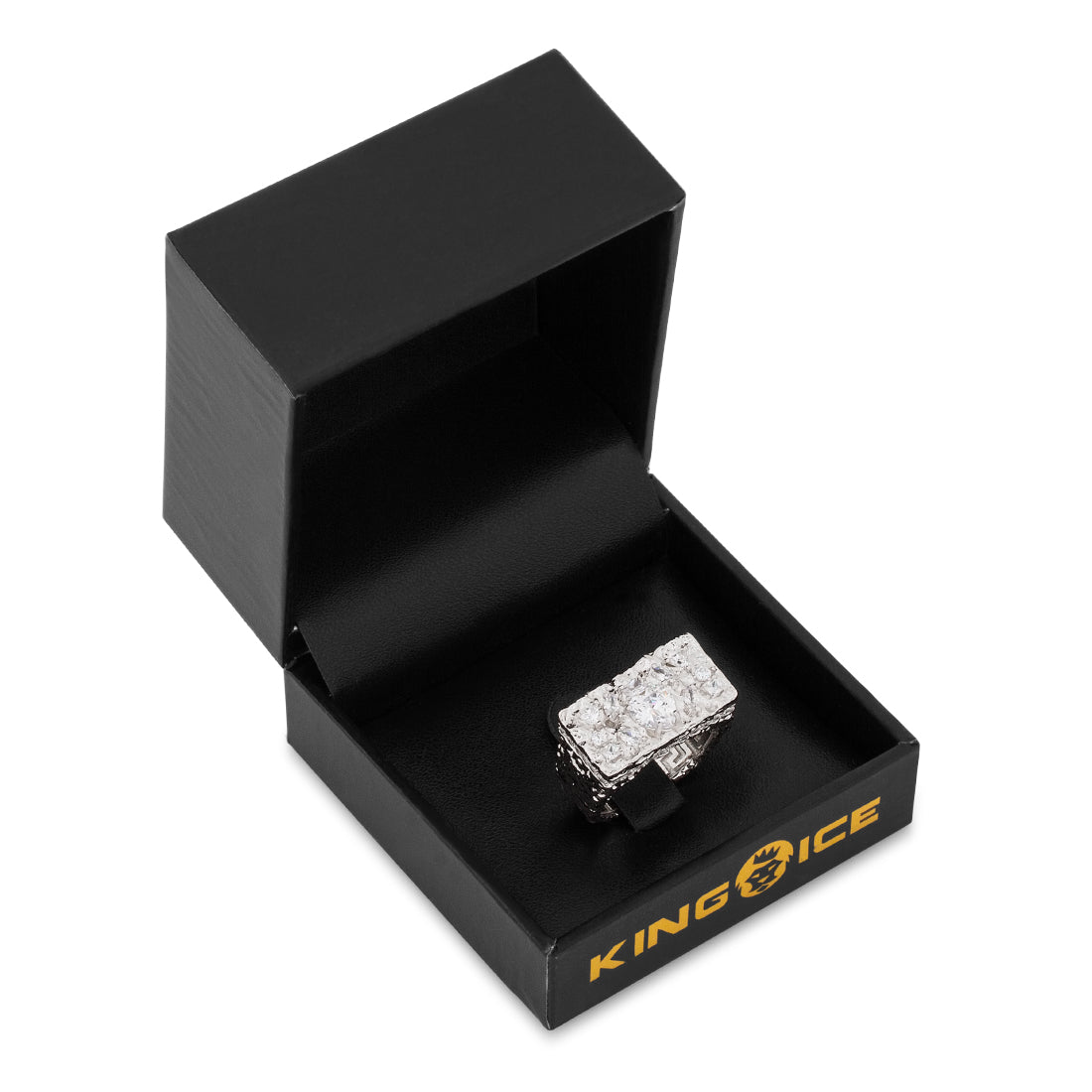 King Ice Sterling Silver White Gold Plated Ring RGX14423