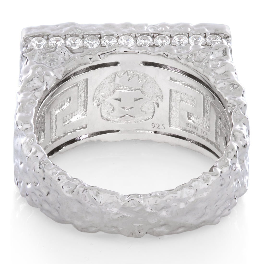King Ice Sterling Silver White Gold Plated Ring RGX14423